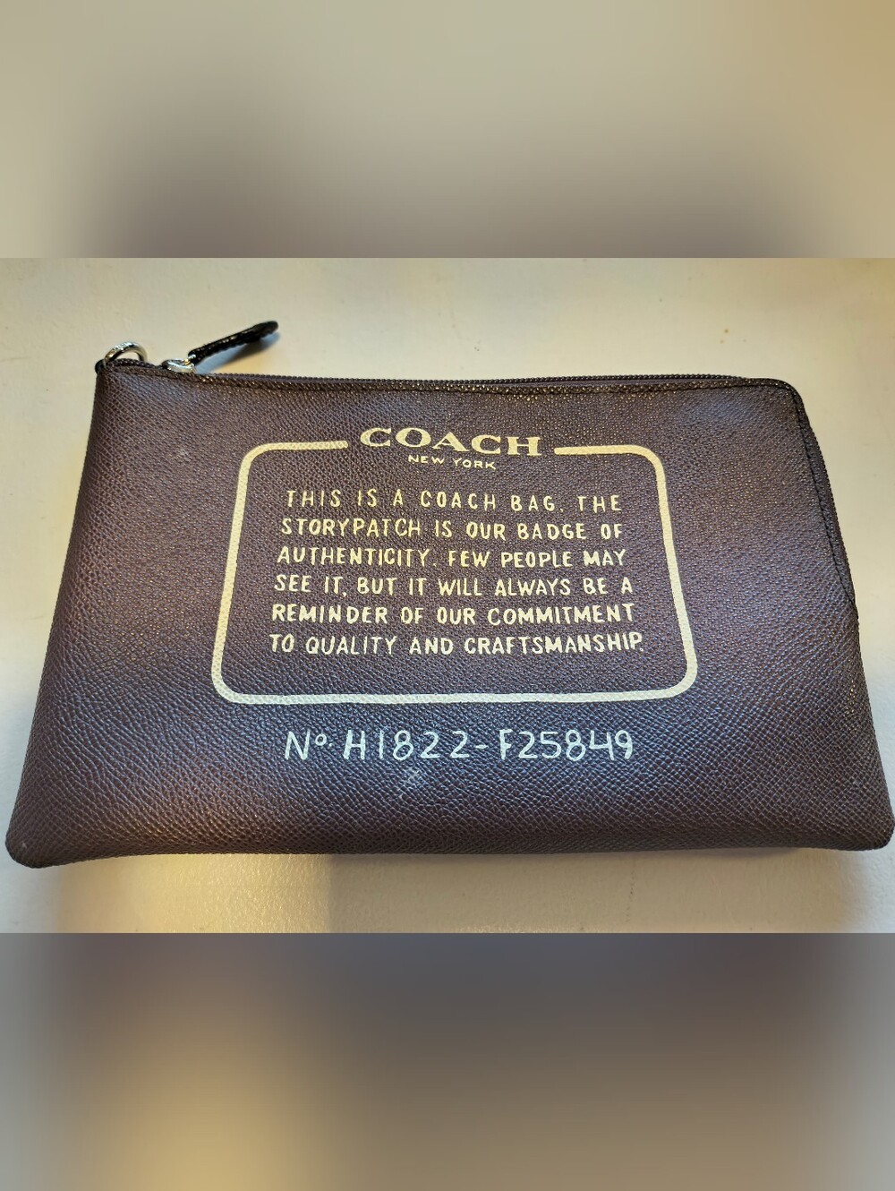 COACH Brown Leather Zip Pouch - COACH New York